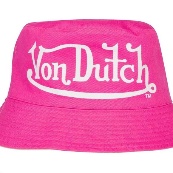 Von Dutch Pink Reversible Bucket Hat - Picture 2 of 2